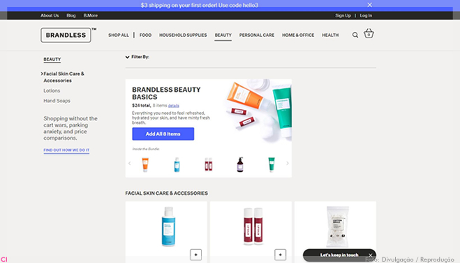 E-commerce Brandless vende tudo a US$ 3