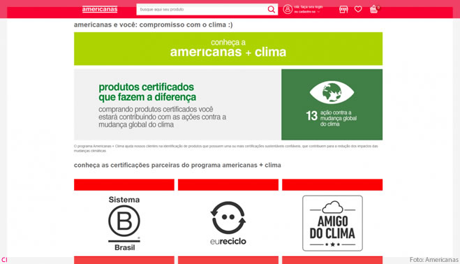 Americanas S.A. lança plataforma com produtos sustentáveis certificados