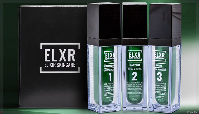 ELXR une pré+probióticos à biotecnologia para entregar radiância e lifting à pele
