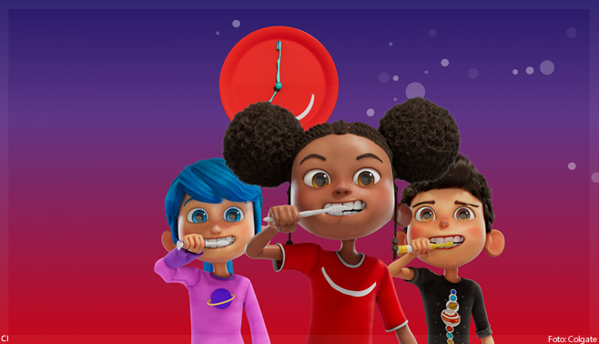 Colgate lança jornada de escovação noturna para crianças