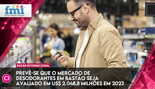 Prevê-se que o mercado de desodorantes em bastão seja avaliado em US$ 2.048,8 milhões em 2023