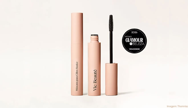 Máscara Realce, de Vic Beauté, vence o Prêmio Glamour de Beleza 2026 com embalagem Thomriss